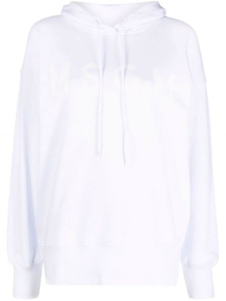 Bluza z kapturem z nadrukiem Msgm biała