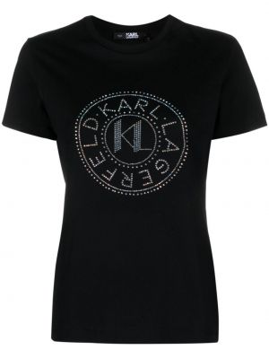 Medvilninis marškinėliai Karl Lagerfeld juoda