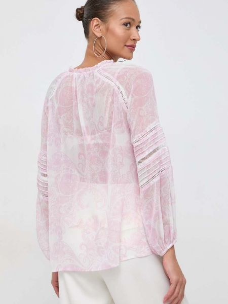 Bluza s printom Guess ružičasta