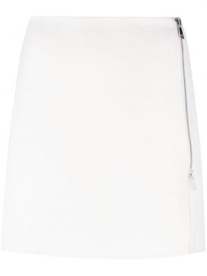 Plstěné vlněné mini sukně na zip P.a.r.o.s.h. bílé