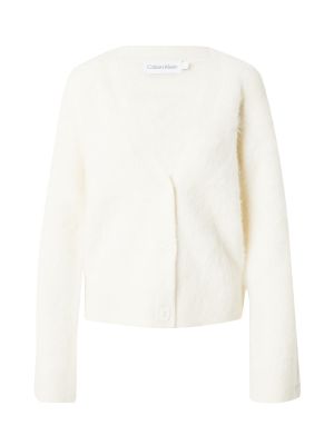 Плетен памучен елек Calvin Klein бяло