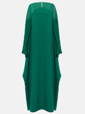 Hedvábné dlouhé šaty Safiyaa zelené