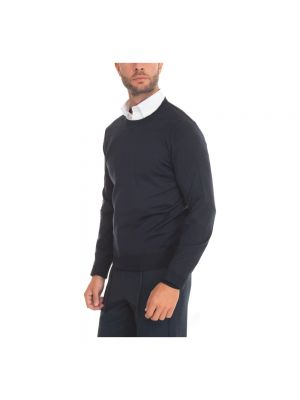 Jedwabny sweter wełniany Canali niebieski