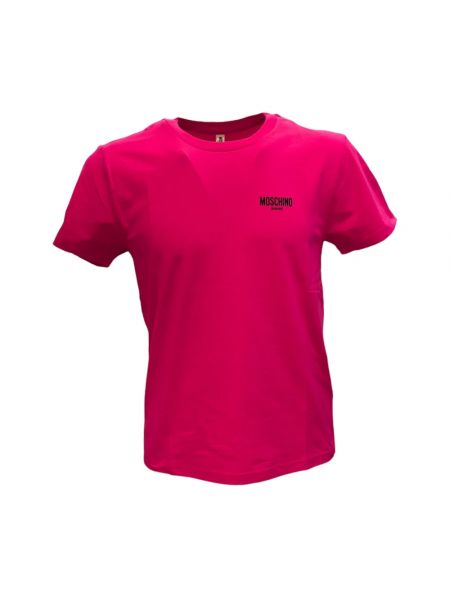 Koszulka bawełniana casual Moschino różowa