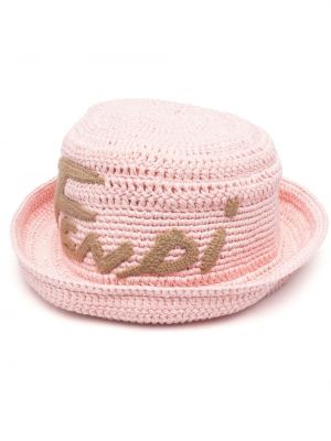 Brodert solhatt Fendi rosa