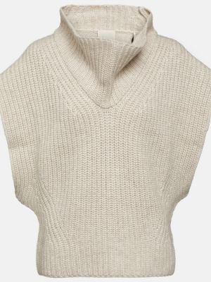 Sweter wełniany z kaszmiru Isabel Marant beżowy