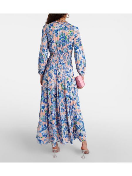 Maksi haljina s cvjetnim printom Poupette St Barth plava