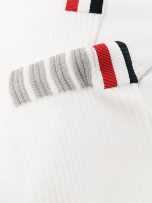 Pletené pruhované ponožky Thom Browne bílé