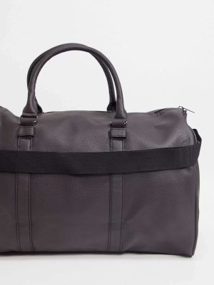 Кожаная дорожная сумка из искусственной кожи French Connection коричневая