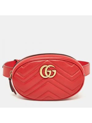 Cinturón de cuero Gucci Vintage rojo