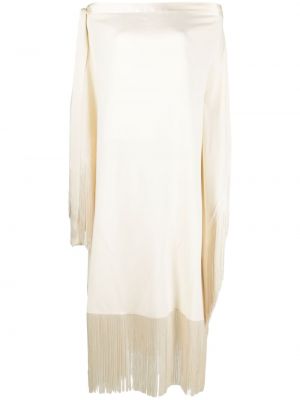 Midi šaty s třásněmi Taller Marmo bílé