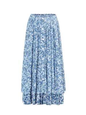 Kvetinová midi sukňa Vetements modrá