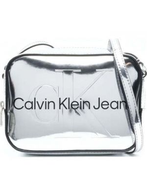 Torba na ramię Calvin Klein Jeans srebrna