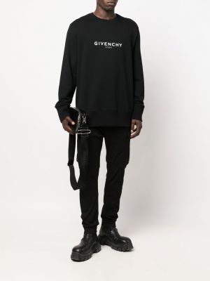 Raštuotas medvilninis džemperis Givenchy juoda