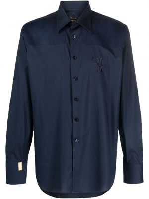 Medvilninė zomšinė marškiniai Billionaire mėlyna