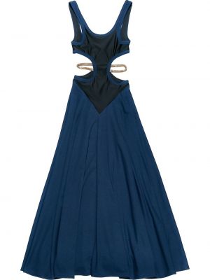 Sukienka dzianinowa bez rękawów bawełniane Christopher Kane - niebieski