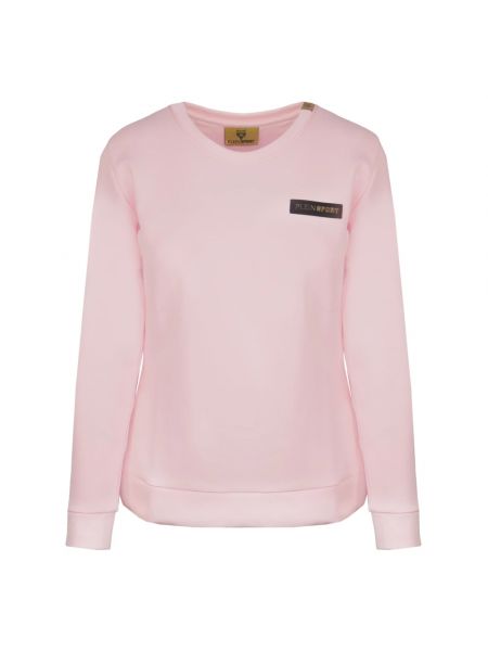 Sportlich sweatshirt aus baumwoll mit rundem ausschnitt Plein Sport pink
