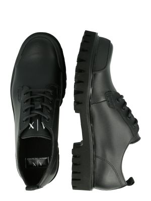 Ниски обувки с връзки Armani Exchange черно