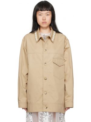 Пиджак с бисером Simone Rocha коричневый
