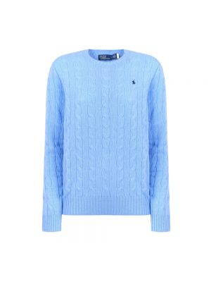 Długi sweter z okrągłym dekoltem Polo Ralph Lauren niebieski