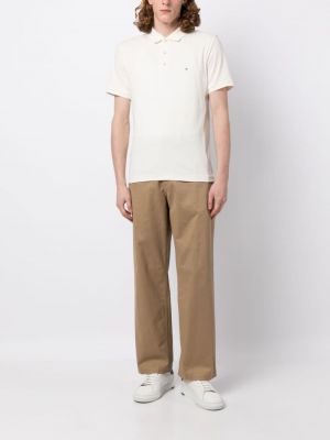 Medvilninis siuvinėtas polo marškinėliai Rag & Bone balta