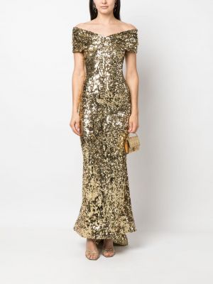 Sukienka długa z cekinami Atu Body Couture złota