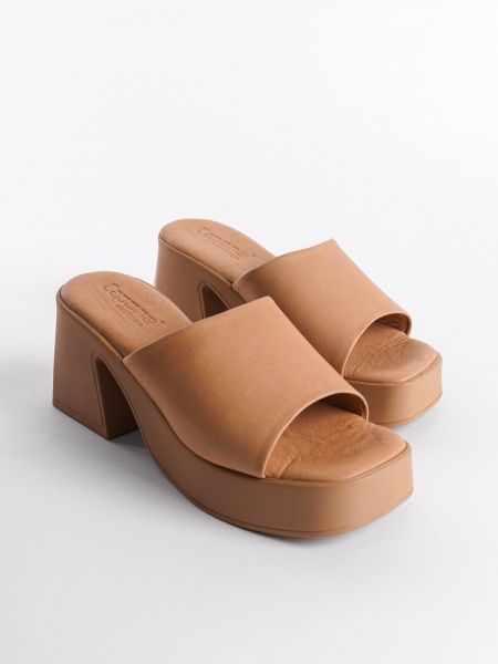 Kožne papuče s platformom Capone Outfitters