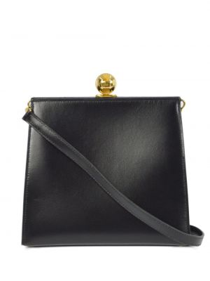 Usnjena torbica za čez ramo Hermès črna