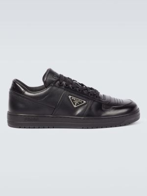 Δερμάτινα sneakers Prada μαύρο