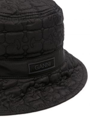 Prošívaný klobouk Ganni černý