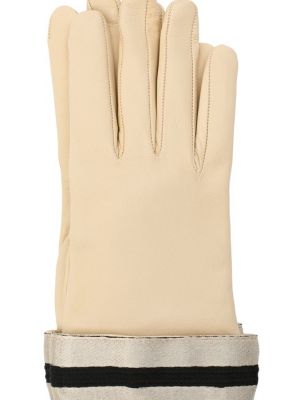 Кожаные перчатки Giorgio Armani белые