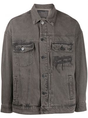 Jeansjacke mit stickerei Musium Div. grau