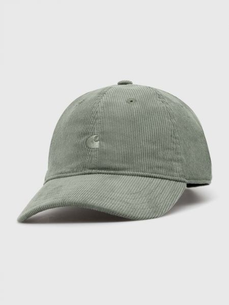 Однотонная хлопковая кепка Carhartt Wip зеленая