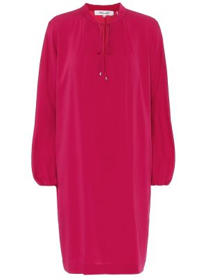 Hedvábné mini šaty Diane Von Furstenberg - růžová