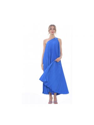Sukienka długa bez rękawów z poliestru Souvenir - niebieski