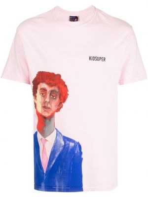 T-krekls ar apdruku Kidsuper rozā