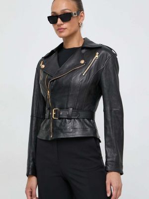 Kožna jakna Elisabetta Franchi crna