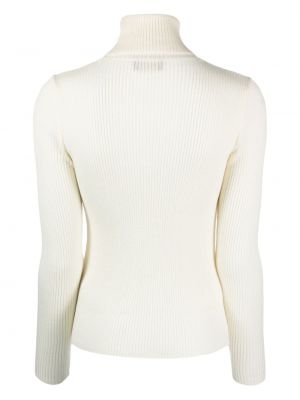 Sweter wełniany z wełny merino Roberto Collina biały