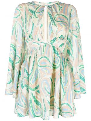 Viskózové mini šaty na zip s potiskem Alice Mccall - zelená