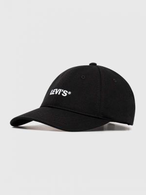 Czarna czapka z daszkiem bawełniana Levi's