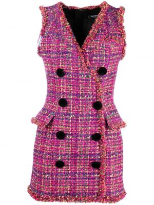 Tweed dobbeltspent dress Balmain rosa