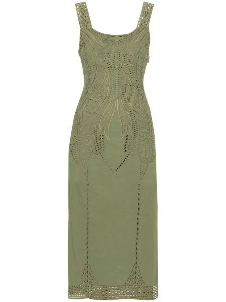 Midi suknele Alberta Ferretti žalia