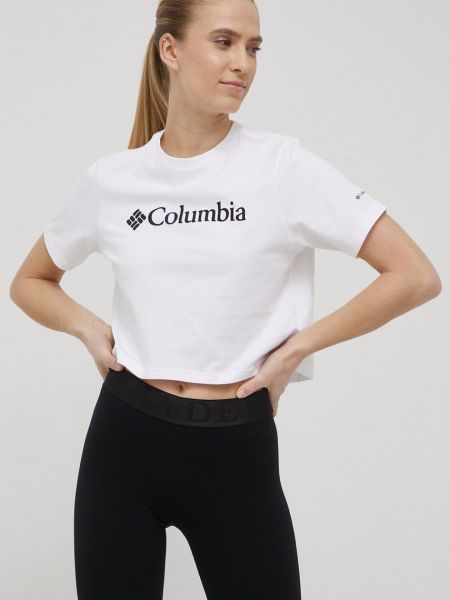 Koszulka bawełniana Columbia biała