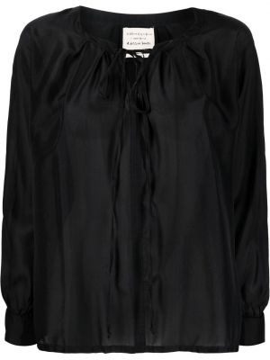 Шелковая блузка с завязками Alessia Santi, черный