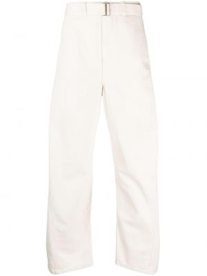 Voľné džínsy s prackou Lemaire biela
