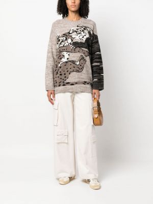 Sweter z okrągłym dekoltem Parosh brązowy