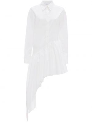 Asymetrické bavlněné šaty Jw Anderson bílé