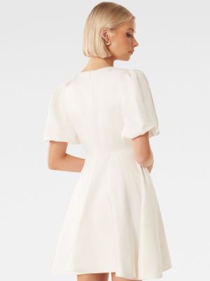 Льняное платье мини с v-образным вырезом Forever New белое