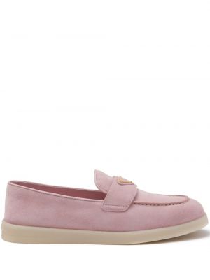 Δερμάτινα loafers Prada ροζ