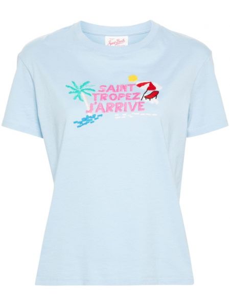 Broderet t-shirt Mc2 Saint Barth blå